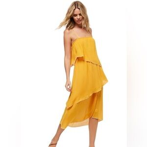 O'Neill Mustard Yellow Layered Maxi Dress